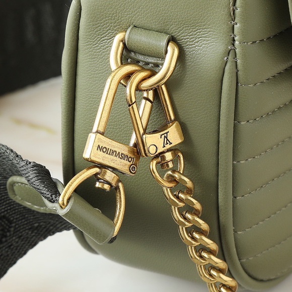 Stylish Olive Quilted Crossbody Bag with Chain - Picture 7 of 9